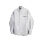 Wholesale Custom Shirt Back Suit Collar Fashion Striped Wash Loose Long Sleeve Lapel Shirt